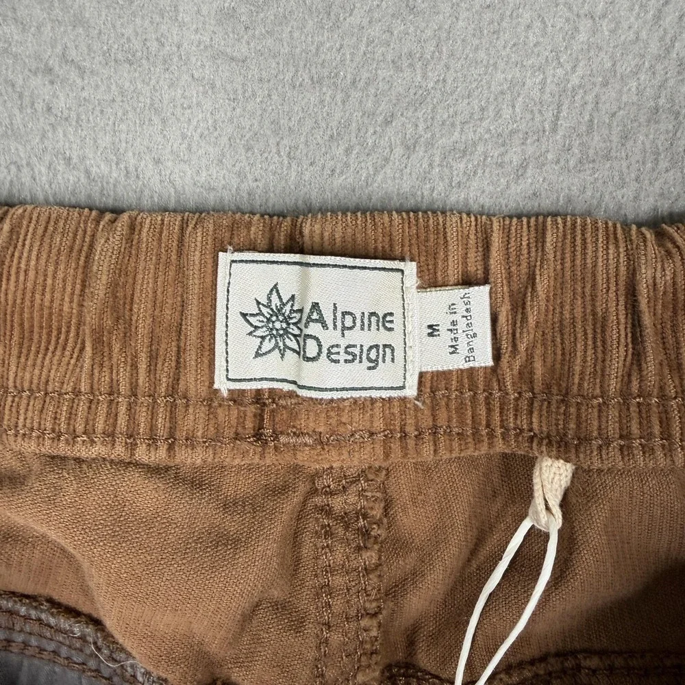 Alpine Design Pants Womens Medium Brown AD Hiking Corduroy Drawstring Outdoor